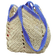 iHanco 藤編鉤針手提包DIY組, 1套, 021 淡藍色