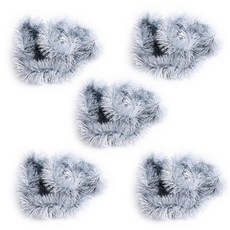 PARTYHAE 緞面金蔥條裝飾派對道具, 銀色, 5個