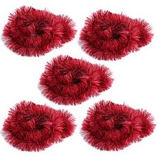 PARTYHAE 緞面金蔥條裝飾派對道具, 紅色, 5個