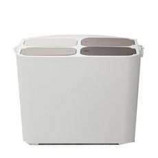 VANESSDECO 按壓式4格分類垃圾桶, 白色, 1入