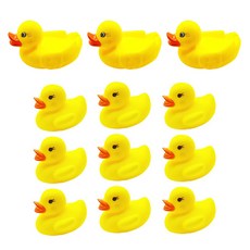 鴨子家庭浴玩母鴨3p+小鴨9p套組, 黃色的