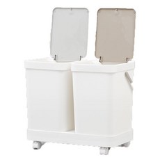 VANESSDECO 按鍵式垃圾桶+可移動固定底座, 白色的, 2個