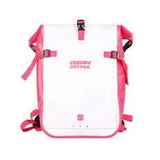 OSAH 防水包 夏季浮潛沙灘後背包 25L DBP-B25, 白色 粉色 (DBP-B25WP)