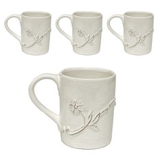 ELIOS A型 My Flower 圓筒馬克杯 330ml 3496, 白色, 4個