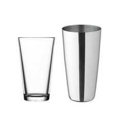 不鏽鋼 18-10 攪拌錫杯 + 攪拌玻璃杯組, 混合顏色, 1套