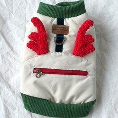 犬用馴鹿造型刷毛衣, 綠色