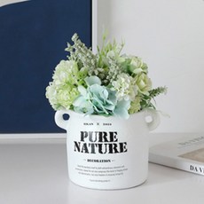 JH Company假花裝飾復古花瓶 B, 白色的