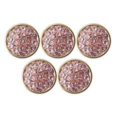 Fashion Point 迷你水鑽紅寶石鈕扣 13mm, 淡粉色, 5個