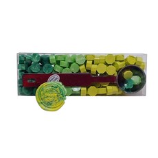 封蠟3種 + 融蠟匙套組, 黃綠色珠光, 淺綠色珠光, 淺綠色