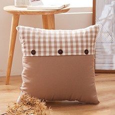 ANTS 多功能格紋靠枕式薄被, 棕色的