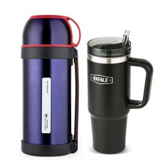 Kitchen-Art 單把手真空杯 900ml+瑞士保溫壺 1600ml, 混合顏色