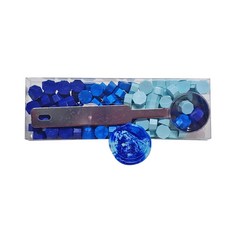 六角形封蠟3種套組 125入 + 融蠟勺套組, 藍色系