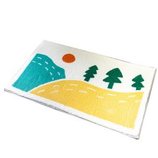I Love Home 卡通圖案防滑浴室門墊 50 x 80 cm, 風景, 1個