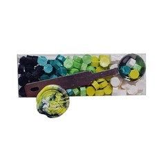 六角形封蠟5種套組 125入 + 融蠟匙套組, 綠色系