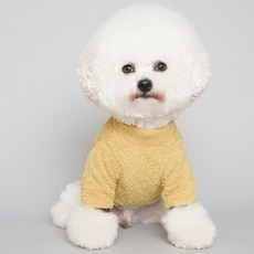 Baidamsu-mi 狗狗長袖口袋刷毛外套, 芥末黃, 1個