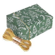 indi.k 包裝紙 10p + 金蔥繩 2p, 現代綠色魯道夫 + 沙金色, 1套