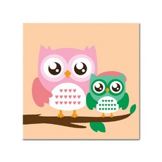 ADICO DIY 彩繪 貓頭鷹媽媽與兒子 P1 25 x 25 cm, 混合色, 1個