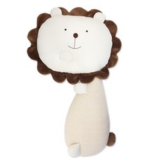 밍크초코 라이언 짱구베개 애착인형, 베이지, 1개