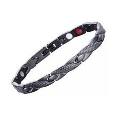 I Love Home 十字鋼健康手鍊 黑色, 1個