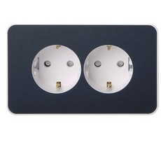 CHEIL ELECTRIC 電燈開關蓋 插座 橫式 2孔 深海軍藍, 1個