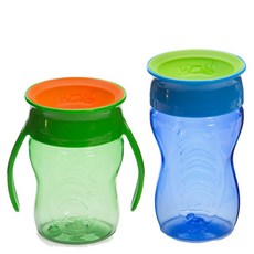 Wow Cup Tritan雙耳水杯+孩童水杯, 雙耳杯(綠色)+孩童杯(藍色), 1組