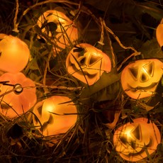 UrbanLED 萬聖節南瓜燈籠造型防水掛燈 20格, 暖白色