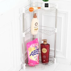 不鏽鋼浴室三腳置物架 隨機出貨, 銀色, 1組