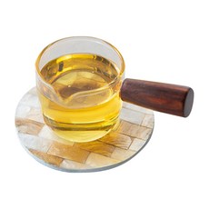 木質手把耐熱玻璃迷你水壺, 混色, 110毫升