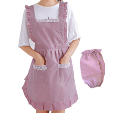 에이홉 프릴 앞치마 + 소매 세트, 레드, 1세트