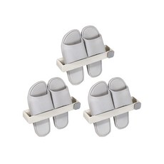 Yems方形掛勾拖鞋架, 白色的, 3個