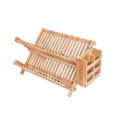 原木 環保 餐具架結合碗盤瀝水架, 1個