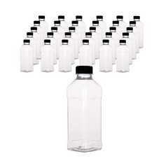 新款方形果汁PET瓶 黑色瓶蓋, 140個