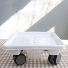 MORIANN PU輪 附接水盤 花盆底座 正方形 4號, 白色