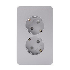 CHEIL ELECTRIC 2孔電源插座 銀色, 1個