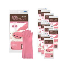 KOMAX 橡膠手套 L號, 粉色的, 12套