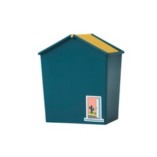 彩色房屋造型垃圾桶, 綠色, 1個