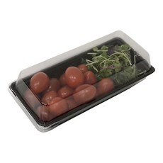 沙拉盒 2格 370ml 黑色, 1件, 100個