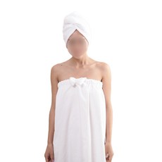 에이홉 힐링 머리수건 + 바디타올 세트, 화이트, 1개