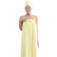 A-Hope Healing Hair Towel + Body Towel Set, 淡黃色, 1組