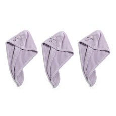 Ahope 可愛刺繡快乾毛巾, IT01 薰衣草紫, 3個