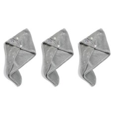 에이홉 귀여운 자수 드라이 타월, IT01 그레이, 3개