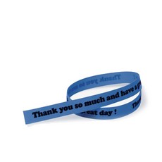 藍色 Thank You 棉質緞帶 3入, 混色, 4m