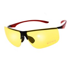 green eyes FlexLight 12 偏光鏡片運動太陽眼鏡, 鏡框(黑紅色) + 鏡片(黃色), 1個