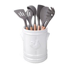 CROWNFORD England 矽膠廚房用具 7入, 白色