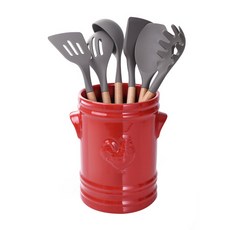 CROWNFORD England 矽膠廚房用具 7入, 紅色