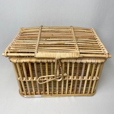 藤編藤蔓玩具收納盒 中, 混色