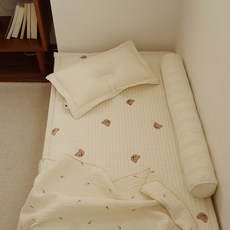 ChezBebe 小熊印花微厚絎縫墊, 象牙白