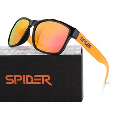스파이더 몬스터 낚시 편광선글라스 자전거 스포츠선글라스 샤크프라임, 네온오렌지 + 오렌지레드, 1개