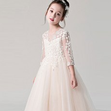 艾吉蘭德 女童香檳花朵洋裝