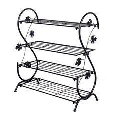 eco factory 鐵製玄關 A型 4層鞋櫃, A-1 真實黑